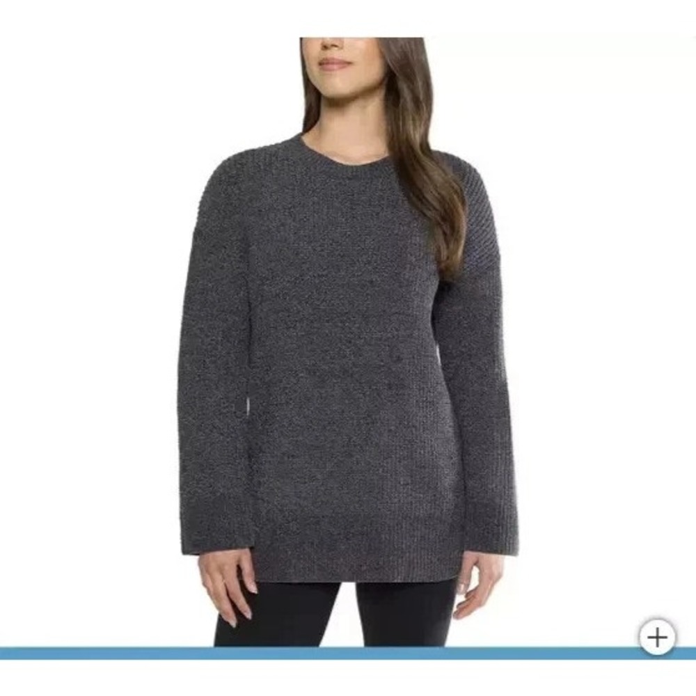 Matty M Women's The Chenille Crew Neck Sweater, Gray, Size: Large
